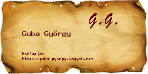 Guba György névjegykártya