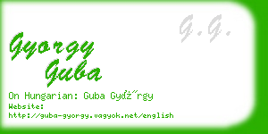 gyorgy guba business card